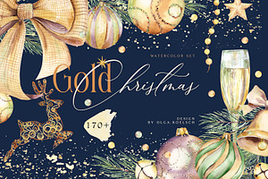 Gold Christmas Watercolor Trend