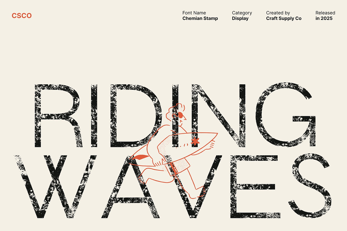 Chemian Stamp, a Sans Serif Font by Craft Supply Co. (Photo 2 of 8)