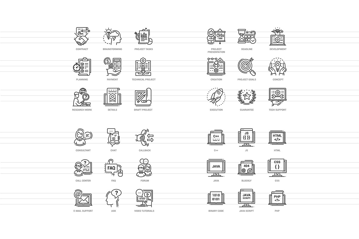 Programming & Support Line Icons, an Outline Icon by Boyko Pictures (Photo 9 of 11)