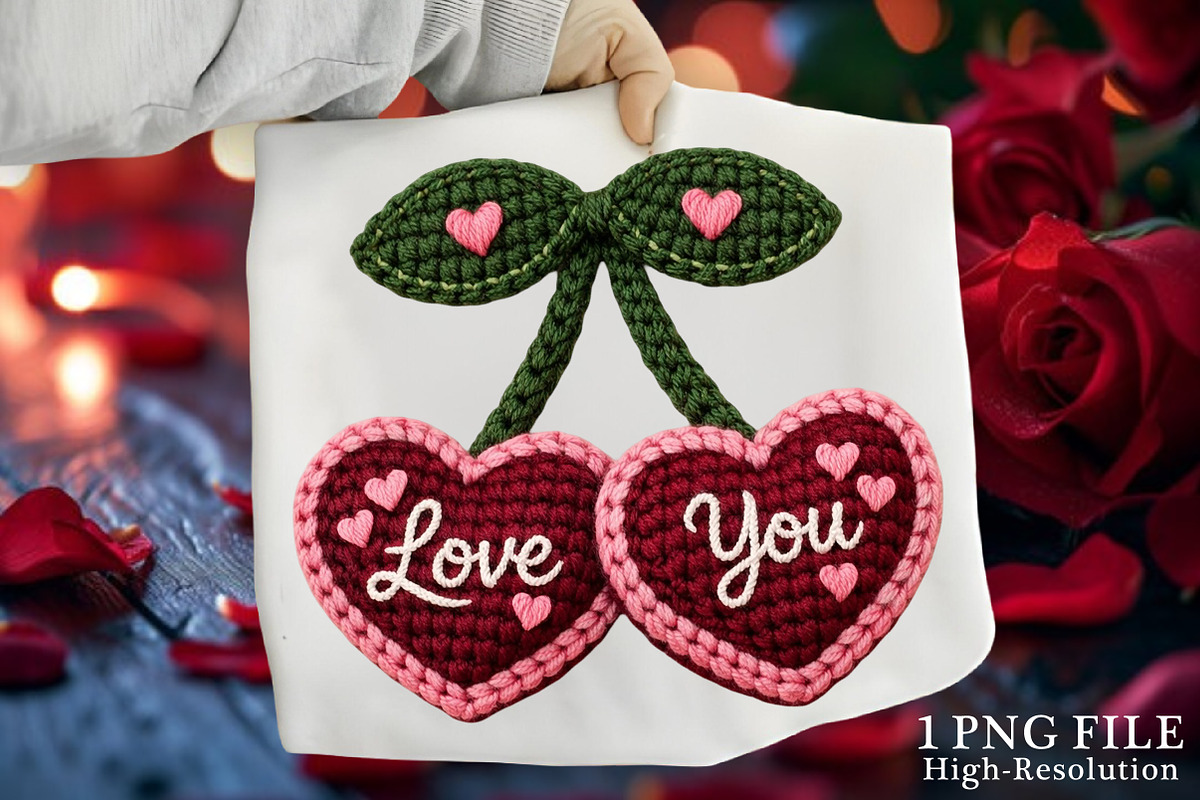 Crochet 'Love You' Heart PNG, an Illustration by Canvas Craft (Photo 1 of 7)
