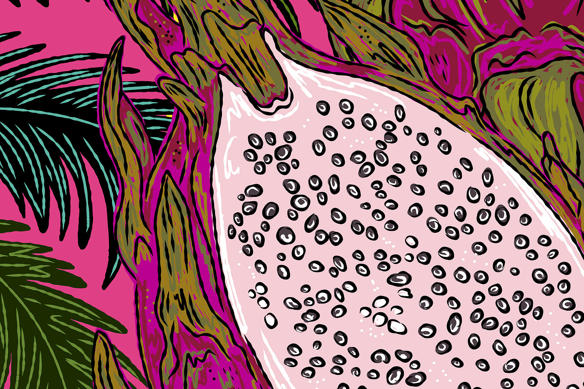 Banana Watermelon Dragon Fruit, a Pattern Graphic by NayaChu (Photo 7 of 9)