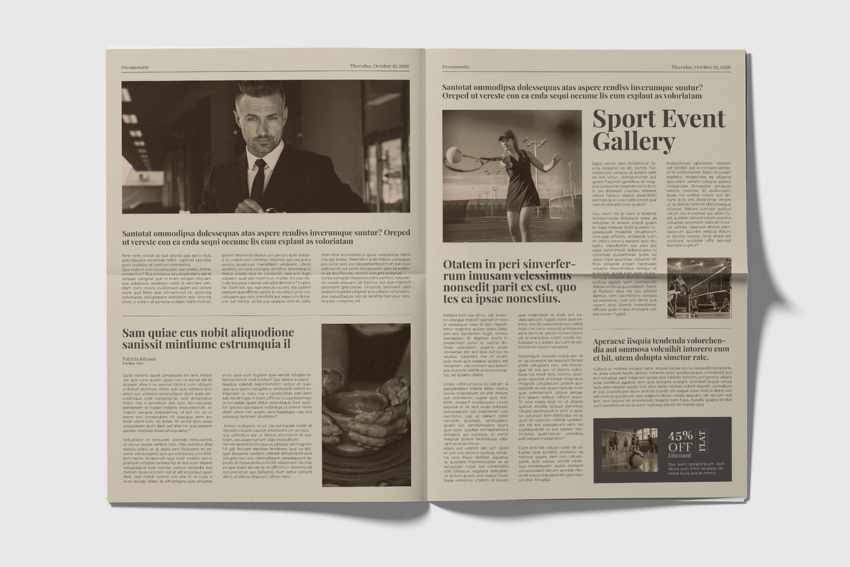 Vintage old Style Newspaper, a Magazine Template by MightyDesign (Photo 4 of 8)