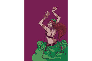 Tribal Fusion bellydance dancer graphic design