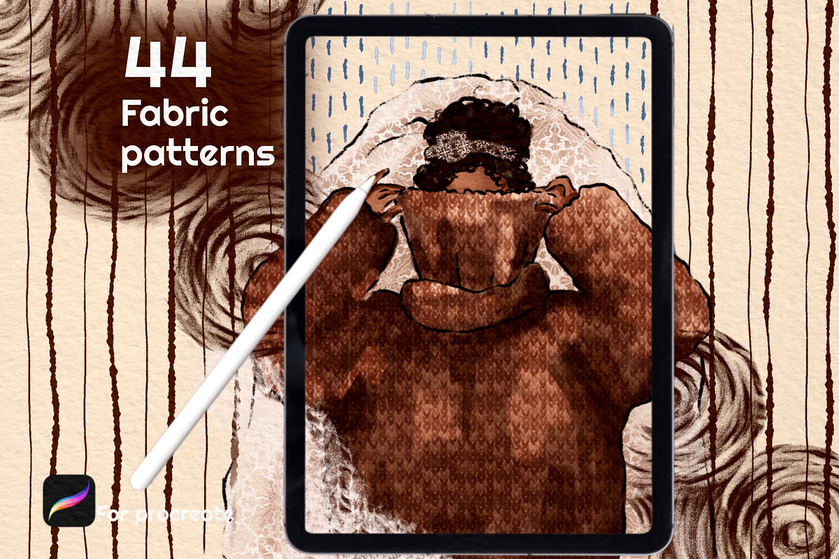Fabric Texture Brushes for Procreate, a Brush Add-On by HabitusDesigns (Photo 1 of 9)