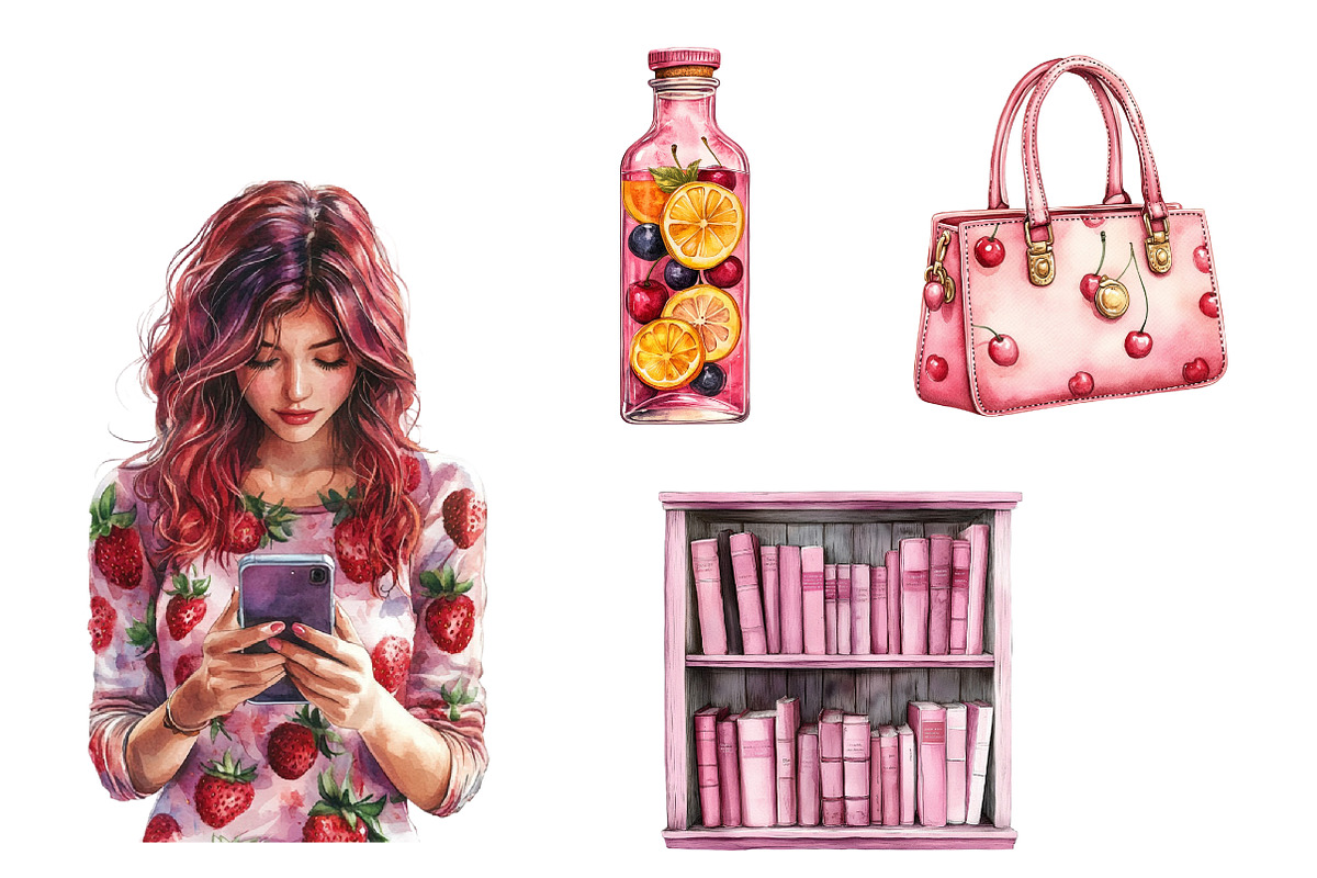 Red Cherry Planner Clipart, an Illustration by Daily.Designs (Photo 5 of 5)