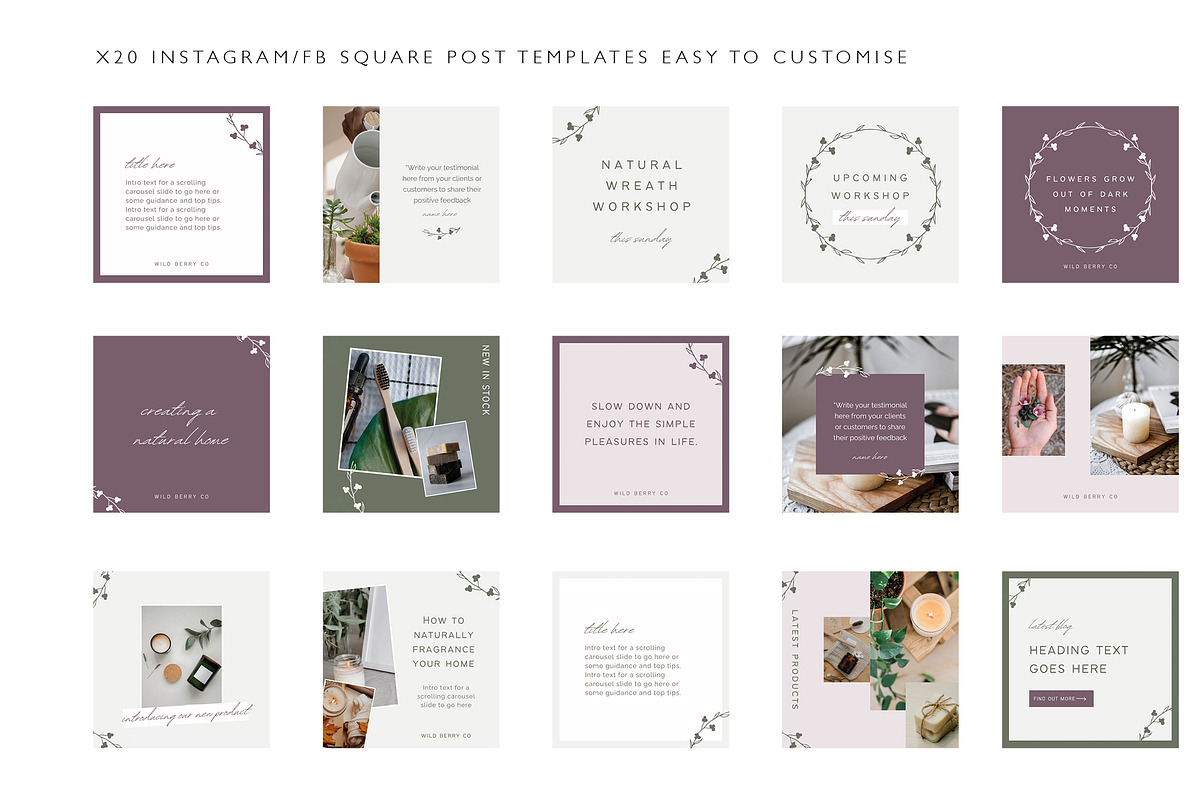 Organic Social Media Templates, a Social Media Template by CreativeWilderness (Photo 5 of 8)
