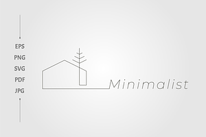 Minimalist logo with a house tree, an Object Graphic by lawoel