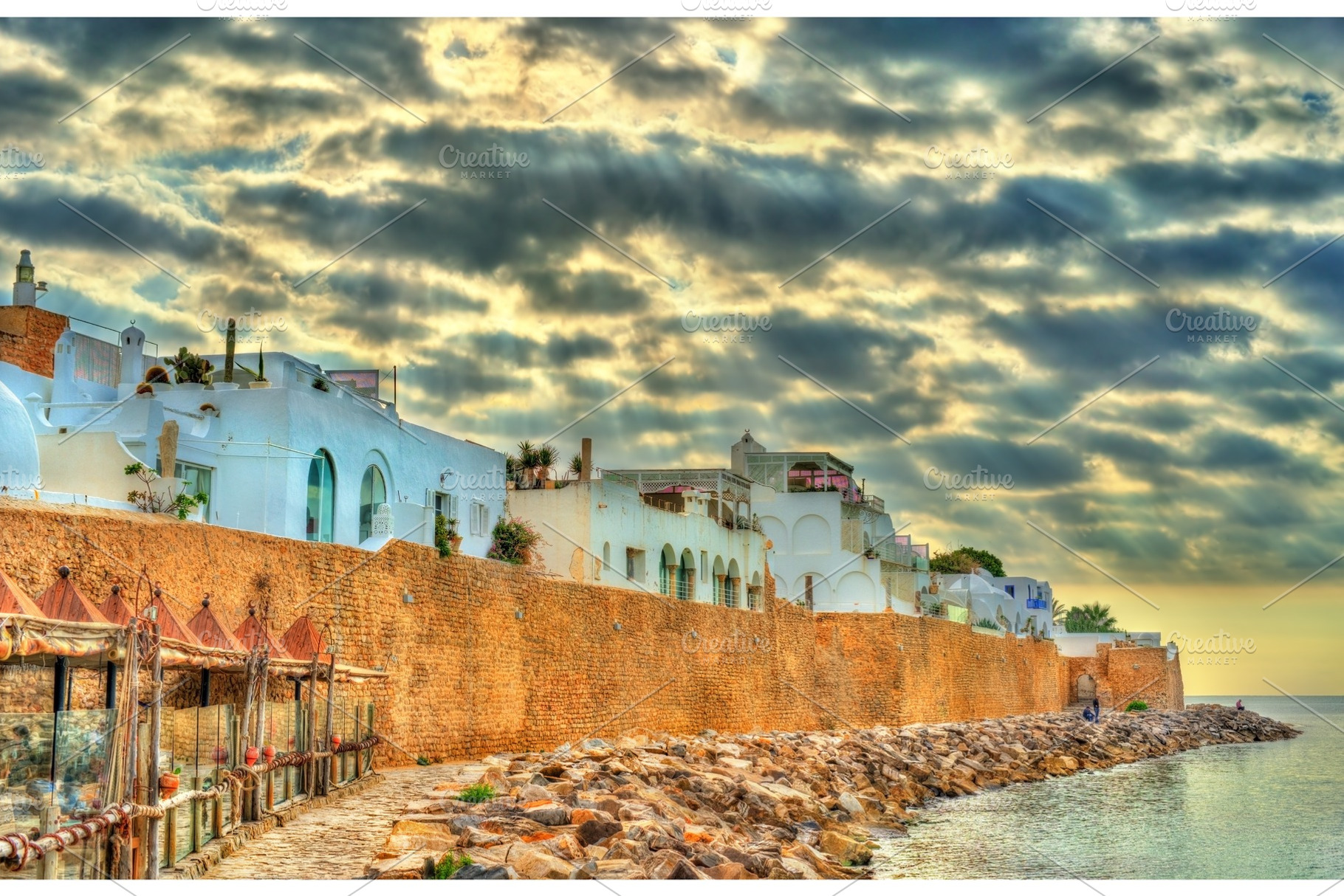 Medina of hammamet on the mediterranean coast in tunisia featuring hammamet, an Architecture Photo by Leonid Andronov