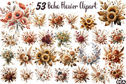 Fall Boho Bouquet, Flower Clipart, an Illustration by DreamCafeArt (Thumbnail 1 of 6)