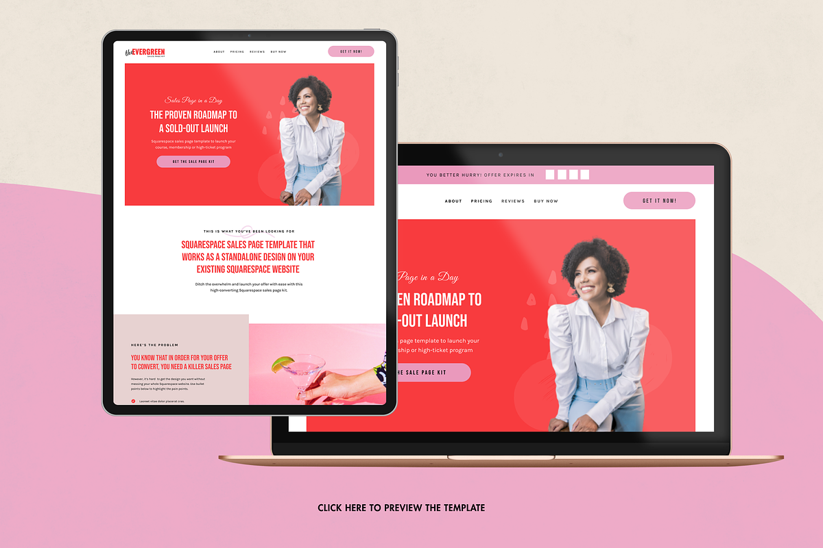 Squarespace Sales Page: Evergreen, a Squarespace Template by Applet Studio (Photo 1 of 5)
