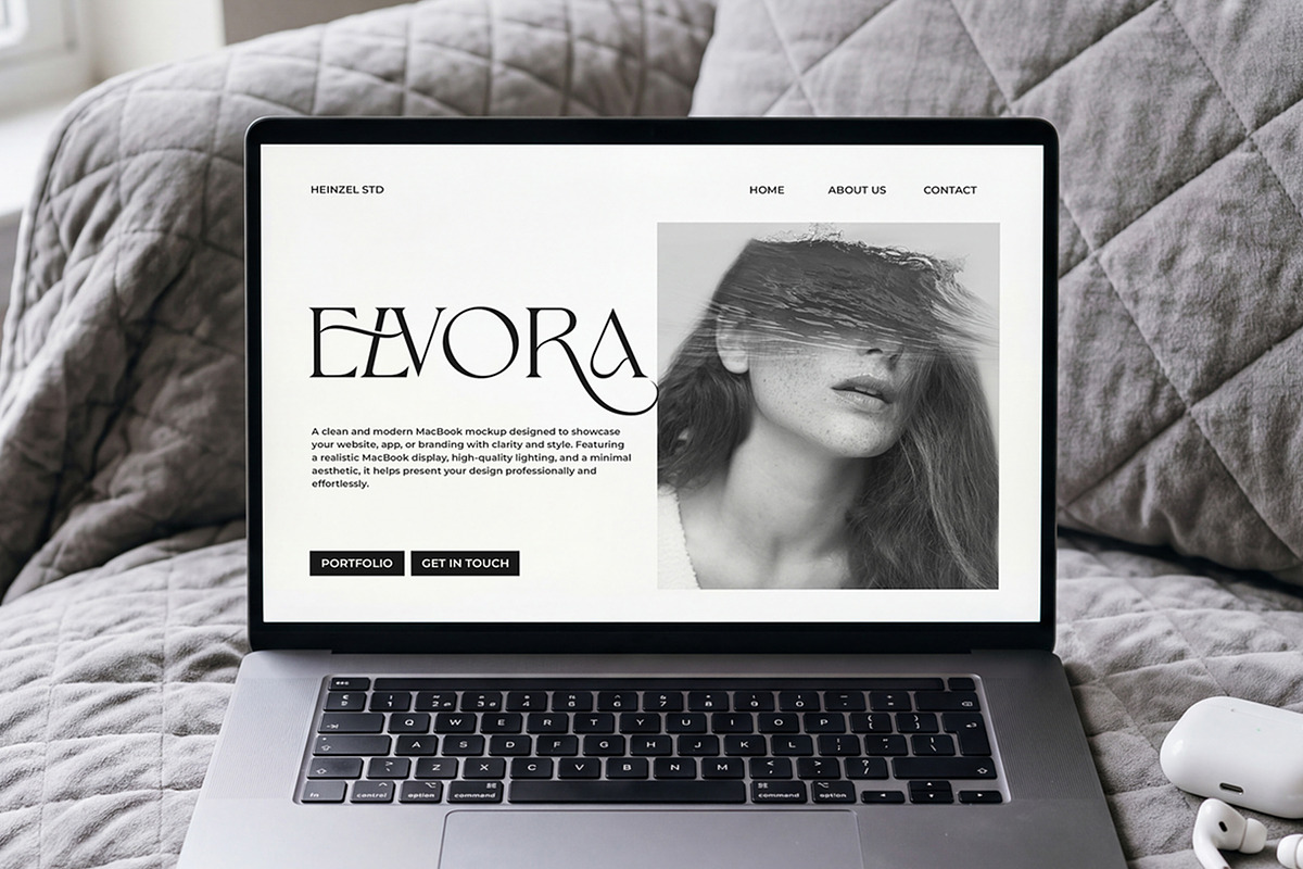 Elvora - Macbook Device Mockup, a Mac Mockup by Heinzel Std Mockup (Photo 6 of 6)