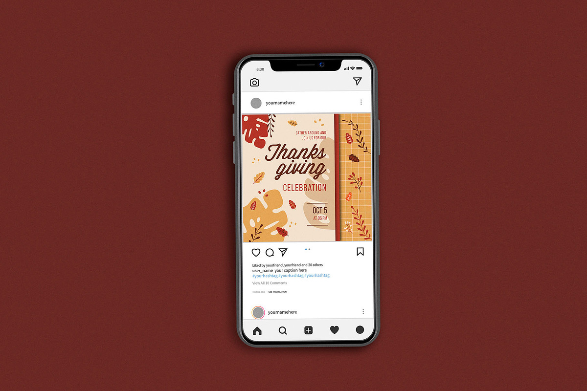 Thanksgiving Celebration Fall Brown, a Flyer Template by Me55enjah Design (Photo 3 of 4)