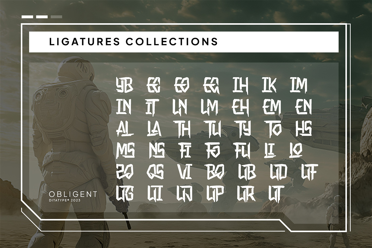 Obligent, a Symbol Font by Ditatype (Photo 8 of 11)