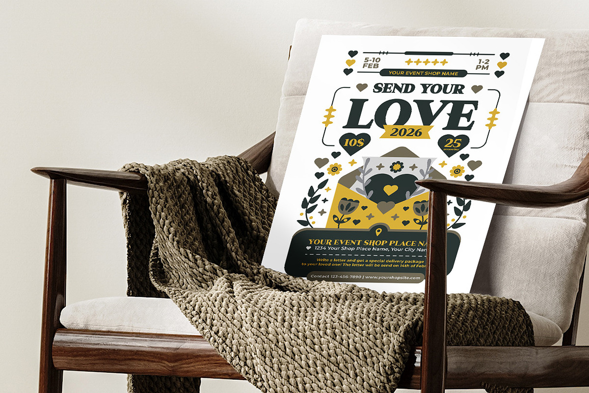 Folk Art Send Your Love Flyer, a Flyer Template by Hole Hope Design (Photo 5 of 5)