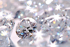 Sparkling Diamond white background ,, a Photo by LOGOCREATIVE