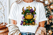 Cute Mardi Gras Highland Cow Clipart, an Illustration by Sublimation Artist (Thumbnail 5 of 6)