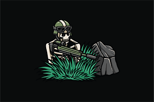 Skeleton Soldier on Guard, an Object Illustration by nomlimo.com