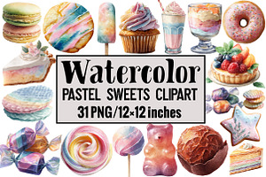 Pastel Sweets Clipart, an Illustration by Design Market