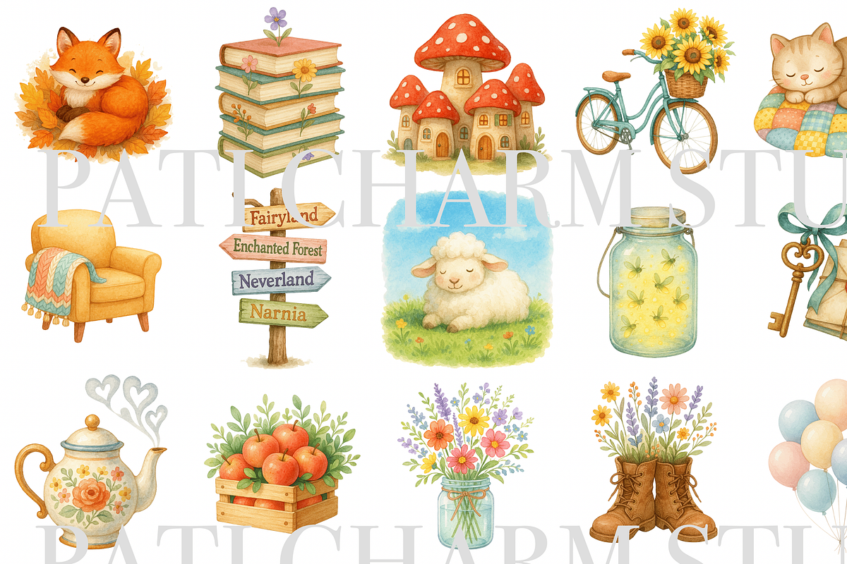 18 Cottagecore Clipart, a Decorative Illustration by Pati Charm Studio (Photo 2 of 8)