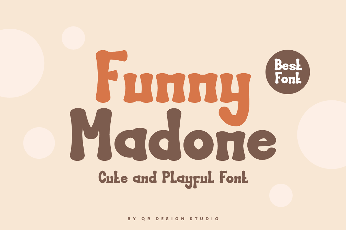 Funny Madone - Groovy & Cute Font, a Handwritten Font by QR Design Studio (Photo 1 of 7)