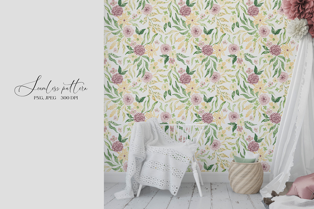 Spring Botanical Floral Pattern, a Pattern Graphic by SirenaArt (Photo 16 of 17)