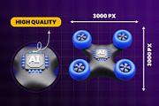 Artificial intelligence 3d Icon Pack, an Object 3D Model by Ui Stock (Thumbnail 3 of 6)