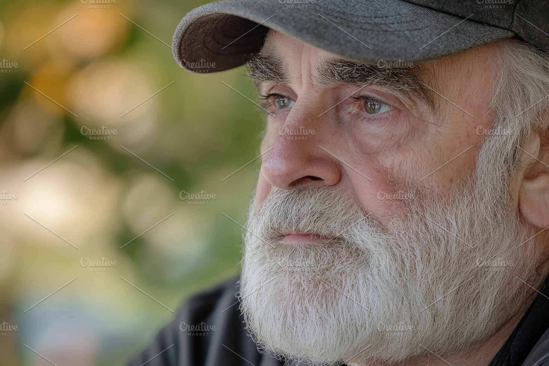 Closeup view of an elderly man with, a Photo by Pavel_design
