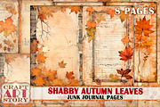 Shabby autumn leaves junk journal, a Seasonal Illustration by CraftArtStory (Thumbnail 1 of 3)
