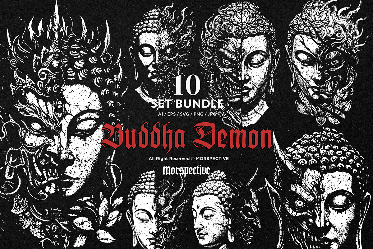 10 Bundle Dark Art Buddha Demon, an Illustration by Morspective (Photo 1 of 7)