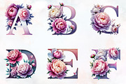 Pastel peony spring Alphabet clipart, an Illustration by RobertsArt (Thumbnail 5 of 7)