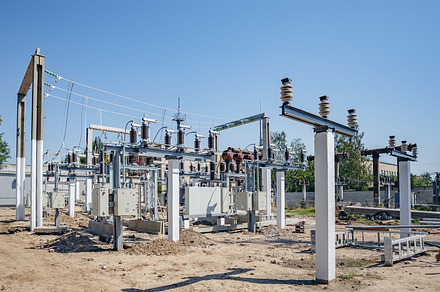 Electric power substation electricity substation power line and power station