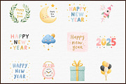 Happy New Year Clipart, an Illustration by Sublimation Artist (Thumbnail 3 of 6)