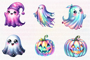 Kawaii Iridescent Halloween Clipart, an Illustration by CreationArt (Thumbnail 3 of 5)