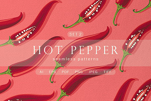 Hot pepper - Set 2, a Pattern Graphic by Yummy