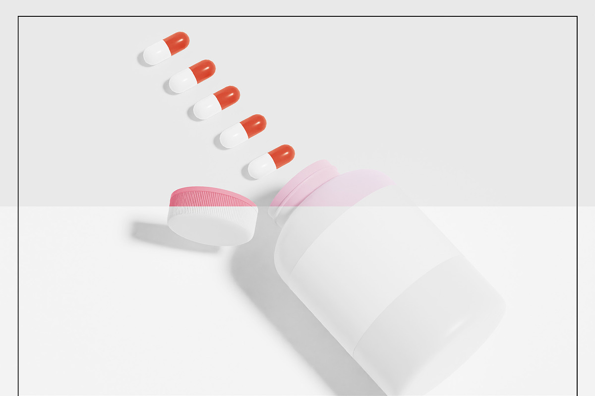 Pill Bottle Packaging Mockup Set, a Packaging Mockup by Mego-studio (Photo 8 of 10)