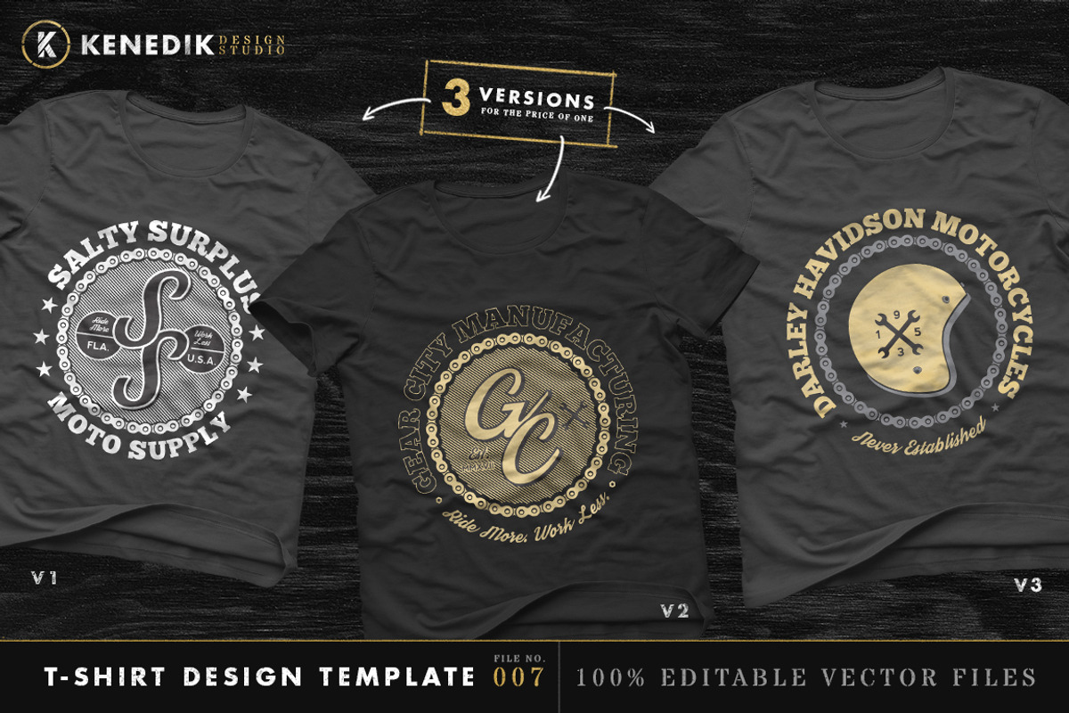 T-Shirt Design Template 007 -, an Object Graphic by KENEDIK DESIGN STUDIO (Photo 2 of 3)