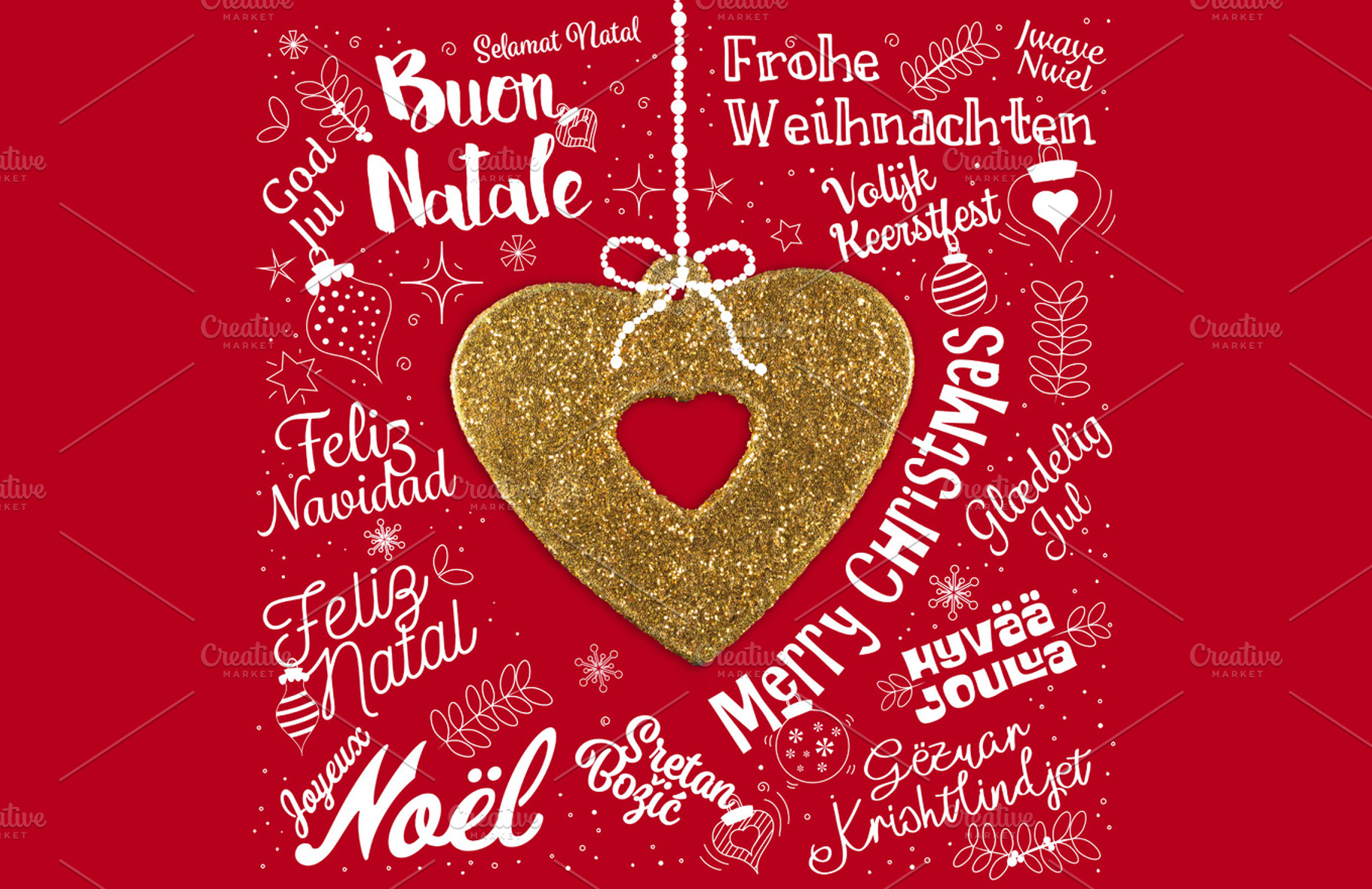 Merry christmas from world containing calligraphic, calligraphy, and card, a Holiday Photo by MM Studio