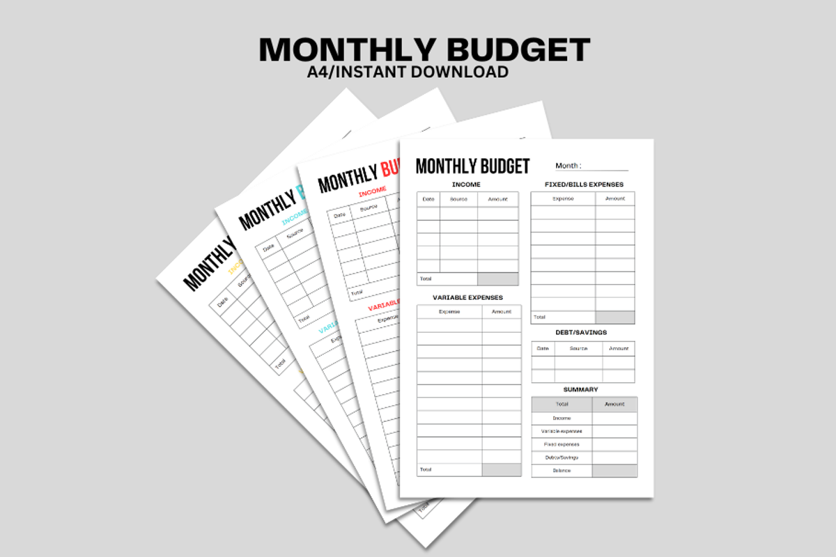 Monthly Budget Planner, a Stationery Template by Simple Projects (Photo 1 of 3)