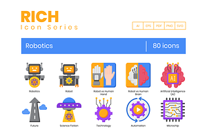 80 Robotics Icons Rich