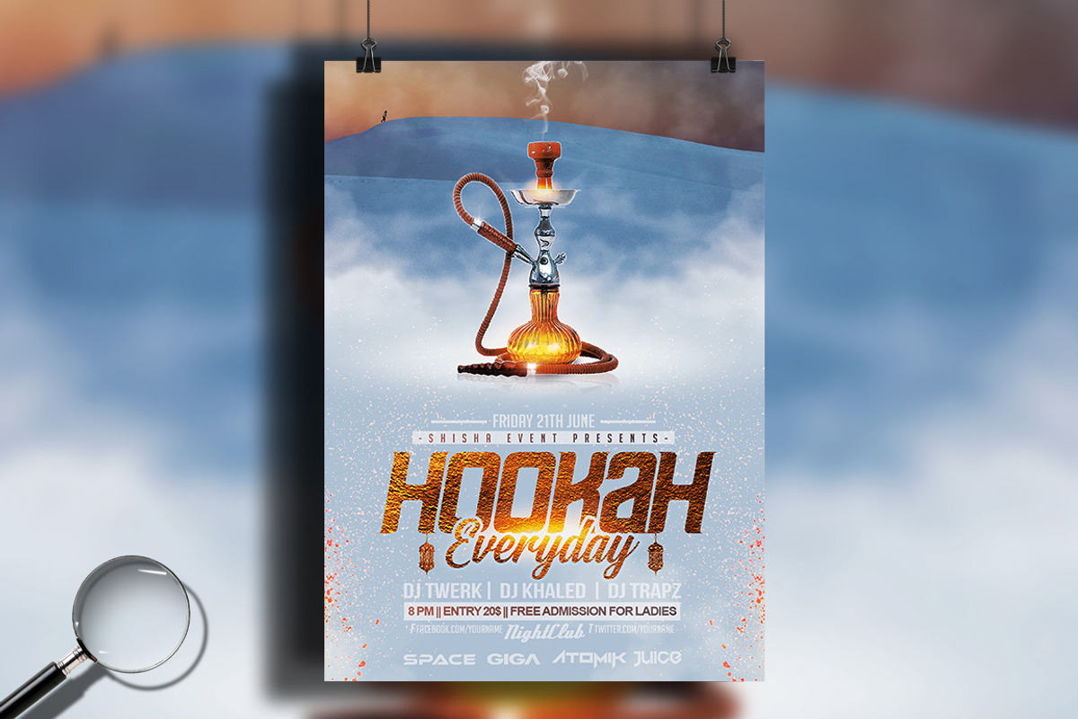 Hookah Everyday | 6 Flyer Designs, a Flyer Template by GIGA-TEMPLATE (Photo 5 of 13)