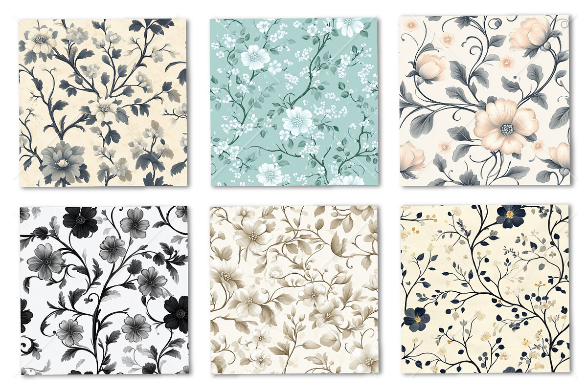 Seamless Vintage Floral Damask, a Pattern Graphic by Canvas Craft (Photo 2 of 9)