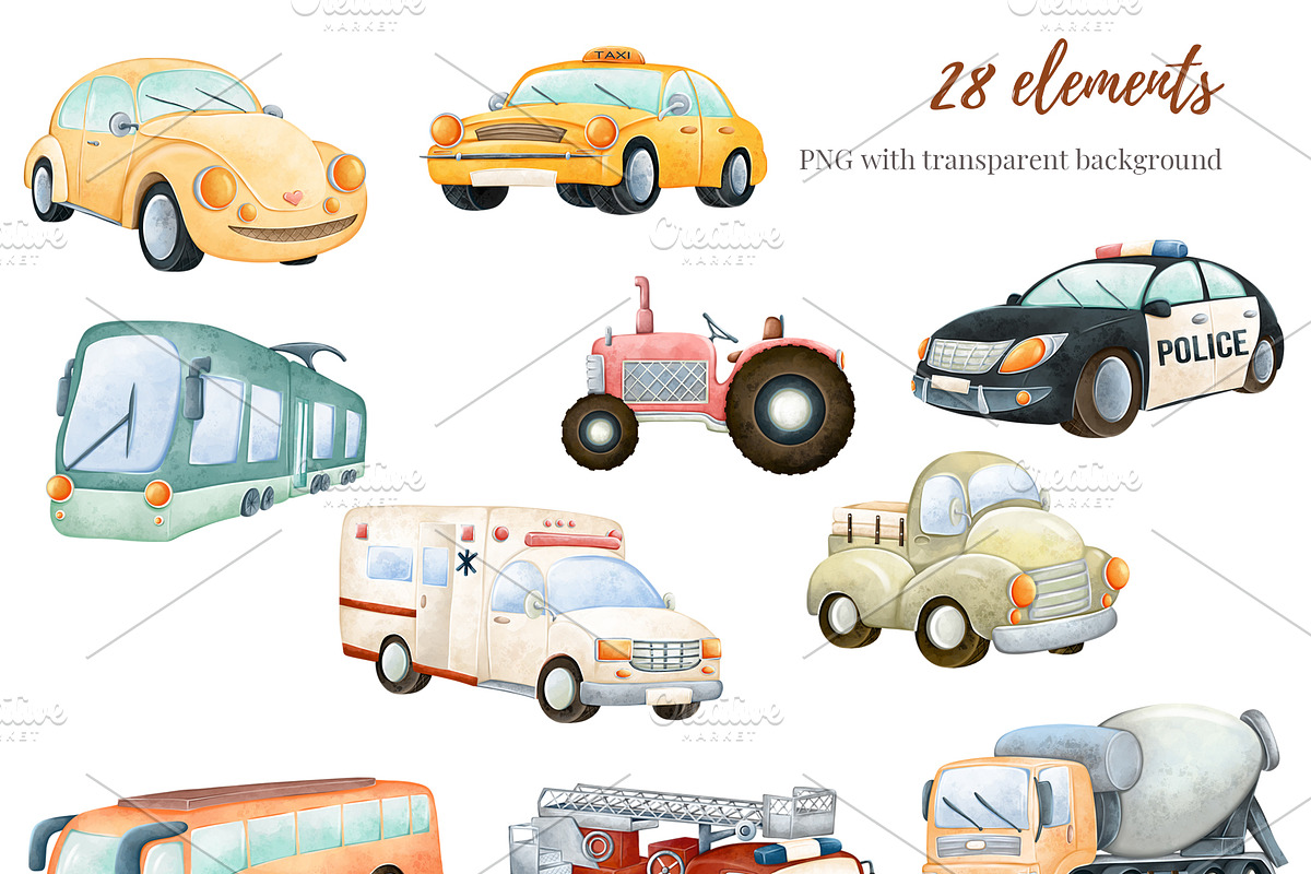 Transport digital clipart, a Transportation Illustration by Mespilia (Photo 3 of 3)