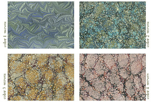 12 Hand Marbled Colorful Papers