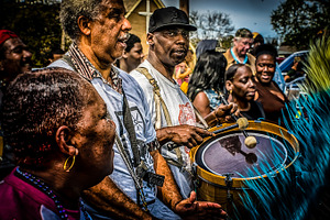 Musicians Parading on Super Sunday