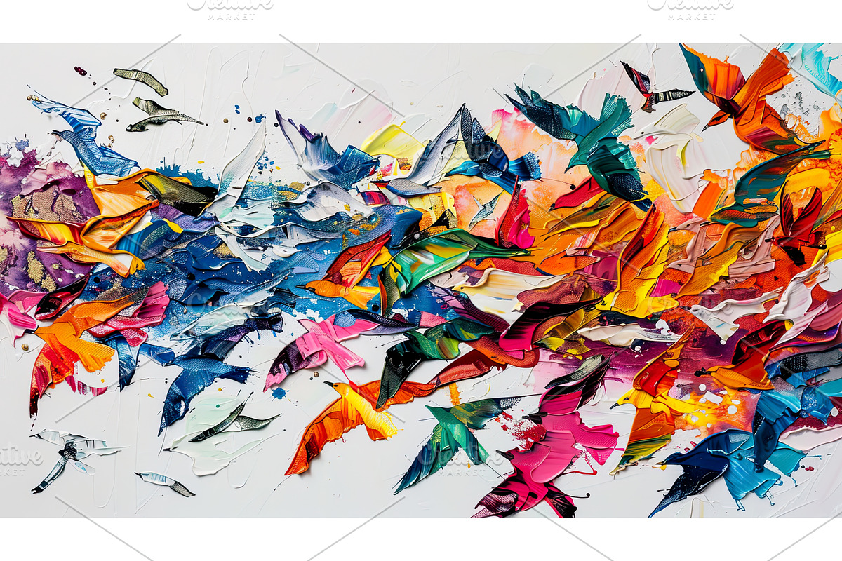Colorful abstract oil painting of, an Animal Illustration by Lermont51