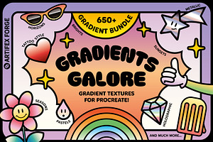 Procreate Gradients Galore, a Gradient Add-On by The Artifex Forge