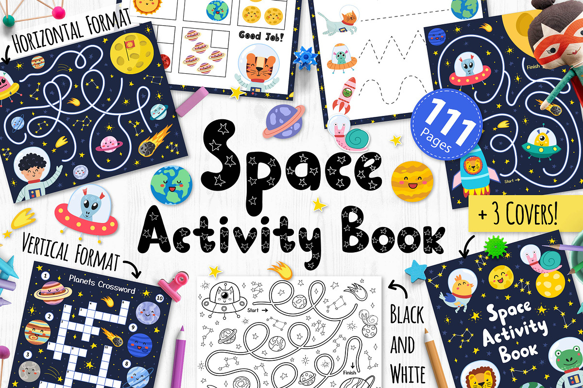 Space Activity Pages Collection, an Animal Illustration by Gulnara Sabirova (Photo 1 of 51)