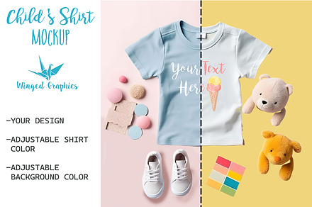 Kid's / Children's T shirt mockup