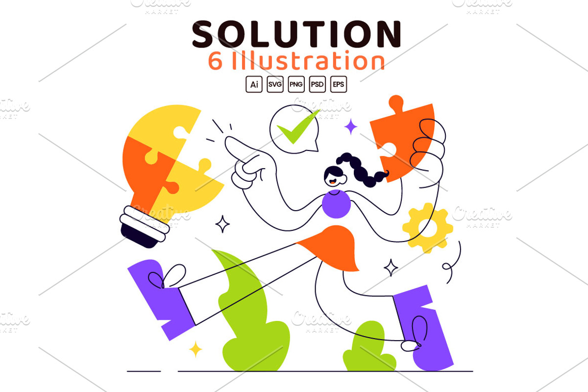 6 Solution Vector Illustration, a Person Illustration by denayunebgt (Photo 1 of 3)