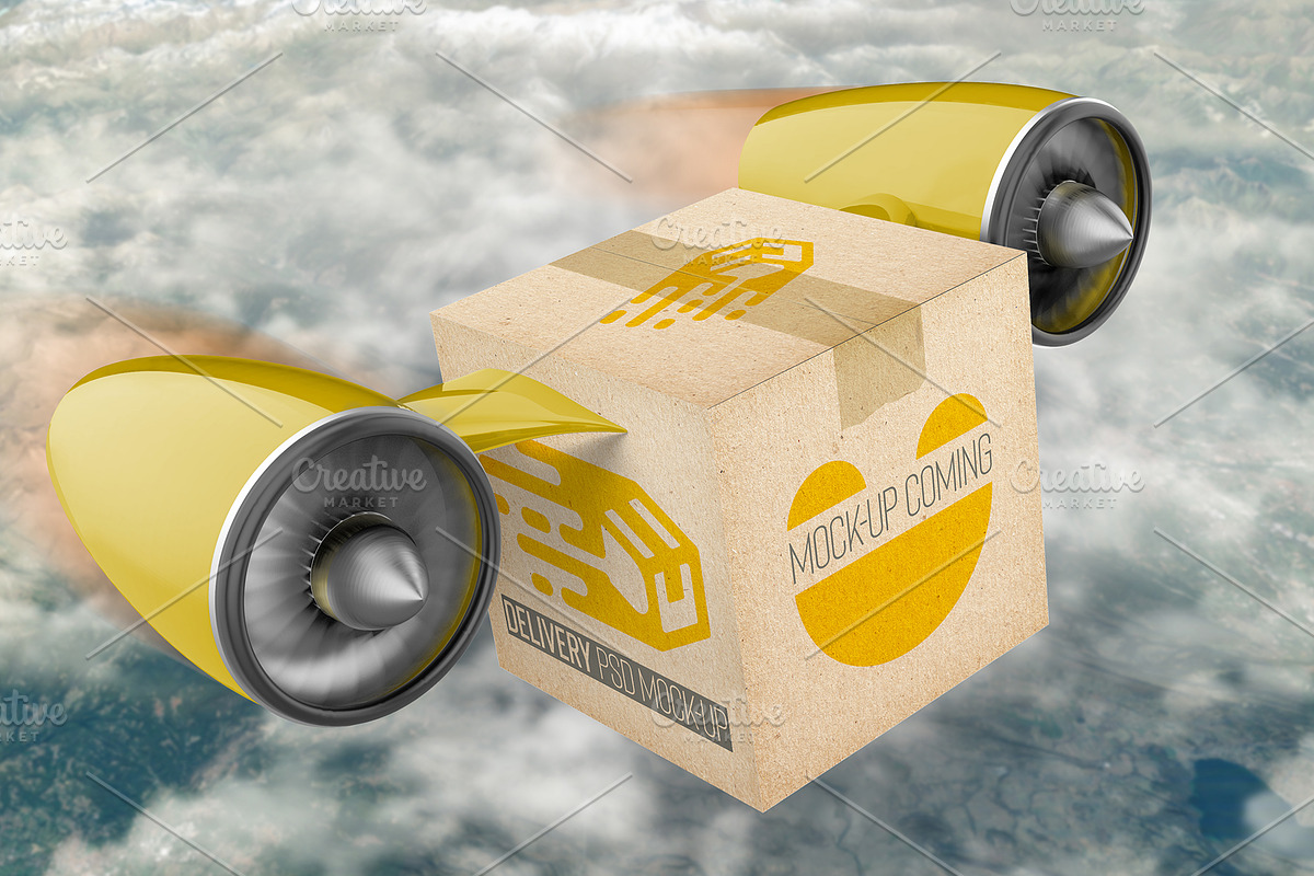 Delivery Cargo Box PSD Mockup, a Cups & Container Mockup by Sinlatown (Photo 1 of 6)